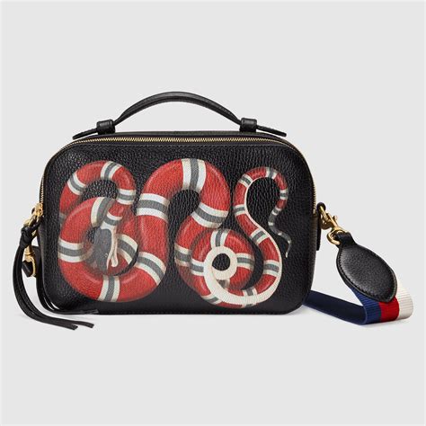 gucci snake print leather pouch|Gucci shoulder bag.